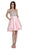Poly USA - 8084 Metallic Beaded Bodice Mikado A-Line Dress in L. Pink