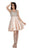 Poly USA - 8084 Metallic Beaded Bodice Mikado A-Line Dress in Champagne