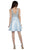 Poly USA - 8084 Metallic Beaded Bodice Mikado A-Line Dress in L. Blue