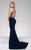 32777 Embellished Illusion Halter Jersey Dress