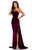Johnathan Kayne Fitted Strapless Sweetheart Velvet Sheath Gown 8087- Magenta