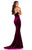 Johnathan Kayne - 8087 Strapless Sweetheart Velvet Sheath Gown In Purple