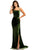 Johnathan Kayne - 8087 Strapless Sweetheart Velvet Sheath Gown In Green