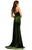 Johnathan Kayne - 8087 Strapless Sweetheart Velvet Sheath Gown In Green
