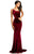 Johnathan Kayne - 8088 Art Deco Adorned Asymmetrical Velvet Gown In Red