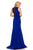 Johnathan Kayne - 8089 Jewel Fitted Sheer Panel Gown in Blue and Black