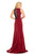 Johnathan Kayne - 8089 Jewel Fitted Sheer Panel Gown in Red and Black