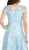 Poly USA - 8090 Jewel Lace A-Line Cocktail Dress in Blue