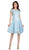 Poly USA - 8090 Jewel Lace A-Line Cocktail Dress in Blue