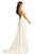 Johnathan Kayne - 8090 Draped Bow High Halter Charmeuse Gown In White
