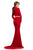 Johnathan Kayne - 8092 Queen Anne Neckline Velvet Gown in Red