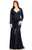 Johnathan Kayne - 8093K Queen Anne Stretch Crepe Mermaid Gown In Blue