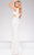 41301A Embellished Deep V-neck Sheath Dress