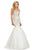 Johnathan Kayne - 8095 Sleeveless Scroll Motif Illusion Mermaid Gown In White