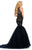 Johnathan Kayne - 8095 Sleeveless Scroll Motif Illusion Mermaid Gown In Blue