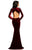 Johnathan Kayne - 8098 Plunging Velvet Long Sleeves Fitted Gown In Red