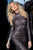 Jovani - 1756 Sequined High Neck Long Sleeve Sheath Dress In Multi-Color