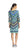 London Times - T1197M Printed Bateau Sheath Dress in Blue and Multi-Color