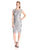 Adrianna Papell - Bateau Neckline Embellished Cocktail Dress AP1E200069 in Silver