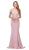 Eureka Fashion - 8100 Embellished Off-Shoulder Mermaid Dress in Pink
