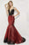 Angela & Alison - 81008 Allover Sequin Ombre Trumpet Gown In Black and Red