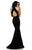 Johnathan Kayne - 8103 Fitted Ponte Lattice Evening Dress In Black