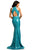 Johnathan Kayne - 8104 Fitted Sequin Lattice Evening Gown In Blue