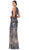 Sleeveless Sequined Jewel Neck Sheath Evening Dress