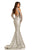Johnathan Kayne - 8106 Cold Shoulder Beaded Mermaid Gown in Silver