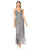 Adrianna Papell - AP1E202406 Embellished V-Neck Sheath Evening Dress In Blue and Silver