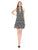 Laundry - 98S24104 Halter Plunging Cutout Paneled Print Dress In Black