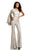 Johnathan Kayne - 8110 Split Bell Sleeve Sequined Jumpsuit In Silver