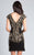 Lara Dresses - 33439 V-neck Shimmering Cocktail Dress In Black and Gold