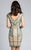 Lara Dresses - 33441 V-Neck Embellished Mini Dress In Neutral and Multi-Color