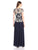 Decode 1.8 - 183513 Embroidered Illusion Short Sleeves Evening Dress in Blue