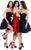 Tarik Ediz - 93313 Strapless Jewel Sprinkled A-Line Cocktail Dress In Red and Green