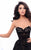 Tarik Ediz - 93314 Illusion Corset Lace Bodice High Low Gown In Black