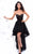 Tarik Ediz - 93314 Illusion Corset Lace Bodice High Low Gown In Black