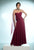 Daymor Couture - 811 Ruched Strapless Floral Long Gown in Red