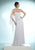Daymor Couture - Ruched Strapless Floral Long Gown 811 in White