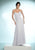 Daymor Couture - Ruched Strapless Floral Long Gown 811 in White