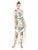 Nine West - 10642834 Sleeveless V Neck Tie Waist Maxi Dress in Green and Multi-Color