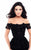 Tarik Ediz - 93319 Off-Shoulder Peplum Crepe Gown In Black