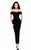 Tarik Ediz - 93319 Off-Shoulder Peplum Crepe Gown In Black