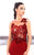 Tarik Ediz - 93320 Crepe and Lace High Low Gown In Red