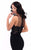 Tarik Ediz - 93320 Crepe and Lace High Low Gown In Black