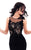 Tarik Ediz - 93320 Crepe and Lace High Low Gown In Black