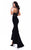 Tarik Ediz - 93320 Crepe and Lace High Low Gown In Black