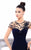Tarik Ediz - 93323 Embellished Cap Sleeved Sheath Gown In Blue