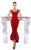 Tarik Ediz - 93324 Cap Sleeve Floral Beaded Illusion High Low Gown In Red